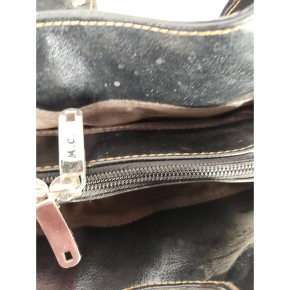 Vintage MC Mark Chantel Western Leather Handbag Scrollwork Metalwork Studded - Picture 6 of 8